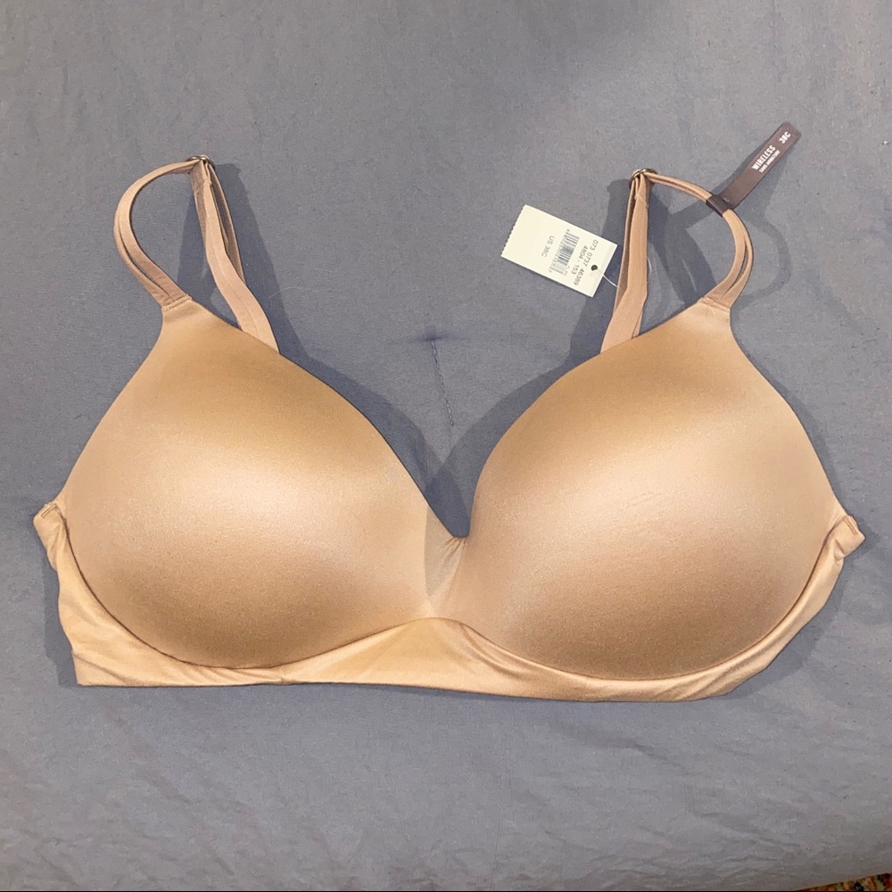 Aerie Real Sunnie Wireless PushUp Bra Nude NWT 38C
